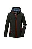 killtec Jungen Softshelljacke/Outdoorjacke mit Kapuze KOW 366 BYS SFTSHLL JCKT, schwarz, 164, 42161-000