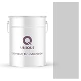Q UNIQUE Universal Grundierfarbe 10 L – Hellgrau – Hochwertige Acrylatdispersion-Grundierung für Innen und Außen, Reduziert Farbverbrauch, Gleicht Wandfarbton aus, Profi-Qualität