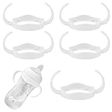 5 Stück Babyflaschengriffe, Easy Grip Standard Kunststoffgriff für Avent Natural Wide Mouth PP Glas Babyflaschen Babyflaschen Zubehör für Baby Kleinhand Greifdesign（weiß）