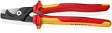 KNIPEX StepCut XL Kabelschere mit Stufenschnitt isolierender Mehrkomponenten-Griff, VDE-geprüft brüniert 225 mm, 95 18 225