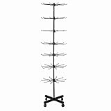 FWTXZTER 7-stöckiges Verkaufsständer Drehbar, Display Ständer mit Haken, Retail Rotating Stand Schmuck Hakenständer aus Metall Schlüsselanhänger Verkaufsstand Drehen für Kette Schal Socken Postkarte