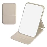 Reisespiegel,Faltbarer Spiegel mit Kortikale Schale,Taschenspiegel,Schminkspiegel Kinder,Spiegel Klein,Tragbarer Super HD Spiegel,Ultradünn und Langlebig Spiegel,für Zuhause,Reisenutzung (Beige)