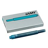 LAMY T10 Tintenpatronen mit großem Tintenvorrat - geeignet für alle Lamy Patronenfüllhaltermodelle - Inhalt 1,25ml je Patrone - 5 Stück pro Päckchen - Tintenfarbe türkis