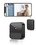 BETTERMO Kabellose Video Türklingel mit Kamera, 1080P WiFi Video Türklingel Sicherheitskamera mit eingebautem Akku, 2,4 GHz WiFi, Nachtsicht/2-Wege-Audio/Unterstützt SD & Cloud-Speicher, inklusive