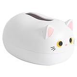 Happlignly Niedliche Servietten-Aufbewahrungsbox für Wohnzimmer, Küche, Papierbehälter, Schreibtisch, Toilettenpapierhalter für Badezimmer, Schlafsaal, Weiß