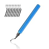 Entgratwerkzeug flintronic Entgrater Werkzeug Universal, Metallgriff Handentgrater mit 10 Stück Ersatzklingen, 360° Rotierender Klinge Schneidwerkzeug für 3D Drucker, Kunststoff, Aluminium