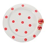 ULTECHNOVO Keramische Snackplatte mit Doppelgriffen Vielseitig Einsetzbar als Obst und Dessertteller Geschmacksneutral Dekorativ für Haushalt und Party