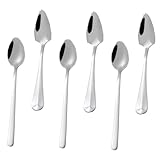 VICASKY 6 Stück Teiliges Edelstahl Löffel mit Gezackter Kante Ergonomisch Geformt für Obstmus Babyfütterung Esslernlöffel Langlebig Wiederverwendbar Geeignet für Zuhause und Unterwegs