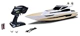 Carson 500108059 RC Yacht Hurikan 2.4G 100% RTR - Ferngesteuertes Boot, RC Boot, Ferngesteuertes Spielzeug für Kinder und Erwachsene, inklusive Fernsteuerung, Beige