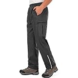 Jogwits wasserdichte Regenhose für Herren Atmungsaktiv Winddicht Outdoorhose Elastischer Bund Hose Leichte Regenhose zum Wandern Camping Golf Black-M