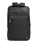 HP Professional 17,3 Zoll Laptop-Rucksack, wasserabweisend, RFID-Schutz, recycelte Materialien, verschließbare Doppelreißverschlüsse, für Laptops bis 17,3 Zoll, Schwarz