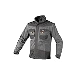 NEO TOOLS 2 in 1 Männer Arbeitssweatshirt Arbeitskleidung, Arbeitsbekleidung, Berufskleidung, Weste, 100% Baumwolle, Gewicht 260 g/m2, abnehmbare Ärmel, grau (L)
