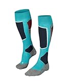 FALKE Damen Skisocken SK4 Advanced W Kh Wolle Funktionsmaterial warm dünn 1 Paar, Türkis Peacock Blue 6536-O, 35-36