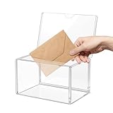 FENYW Spendenbox Abschließbar, Acrylspendenbox mit Schlüssel, Spendenbox Acryl mit schloss, 16x12x10cm Wahlurne Transparent mit Schloss, Spendendose Verplombt für Abstimmungen Gewinnspiele Wettbewerbe