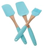 WEKADRIN Silikon Spachtel Set Rutschfest Backpinsel Teigschaber mit Ergonomischem Griff Hitzebeständig Leicht zu Reinigen für Kuchen Desserts und Küchenzubehör