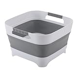 Bottle Basin, Wash Tub, Folding Sink, Space Saving Folding Design, Non-Slip Base for Secure Use, Ideal for Kitchen Bathroom Outdoor Beach, 12x11.8x7.87 Inches, Gray, 1 Piece