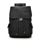 CHENWEIHAI Rucksäcke Daypacks Canvas Männer Rucksack Große Schulter Schultasche Rucksack Für Jungen Reisemode Camping Taschen Mode Einfache Taschen (Schwarz)