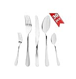 Besteck Set 6 Personen, 30 teilig Cutlery Set inkl. Messer, Gabel, Löffel, Besteckset Spiegelpoliert, Essbesteck Spülmaschinenfest, Edelstahl Besteck für Hause Küche Restaurant