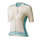 ROCKBROS Fahrradtrikot für Damen, kurze Ärmel, Fahrrad-Shirts mit Taschen, schnell trocknend, Fahrradbekleidung für Rennrad, Mountainbike, E-Bike, Blau, Mittel