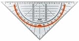 Aristo AR23001 College Geometriedreieck (Hypotenuse 16 cm, Tuschenoppen und Facetten, Polystyrol) transparent