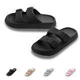 SCHLAPPY™ Original Belt, Badeschuhe für Damen & Herren, Badelatschen-Wolkenschuhe 100% Plastikfrei, Wasserfest & rutschfest (Schwarz, EU Schuhgrößensystem, Erwachsene, Numerisch (von/bis), M, 40, 41)