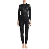 Damen Herren Neoprenanzug mit Rückenreißverschluss 3mm Neopren Langarm Ganzkörper Tauchanzüge Ultra-Stretch Wetsuits zum Surfen Schwimmen Kajakfahren Schnorcheln Gerätetauchen M