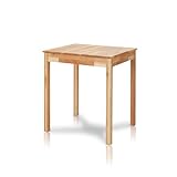 KHG Esstisch Eiche Massivholz 70x60 cm - Landhausstil, gerade Kante, für 2-4 Personen, Zeitloser Holztisch, kompakt, Höhe 75 cm - Küchentisch klein & robust