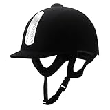 Helm Reithelm, Reiterhelm, Reithelm, Unisex, Atmungsaktiv, Weiche Polsterung, Schwarz 52-62cm