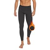 AKKQHH Thermo Unterhosen Herren Lange Warm Thermohose Männer Thermounterwäsche Winter Skiunterwäsche Fleece Funktionsunterwäsche Unterwäsche Hose(Dunkelgrau,M)