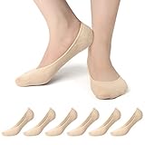 Füßlinge Damen 6er Pack Sneaker Socken Unsichtbar im Schuh mit Rutschfest Silikon Gr. 36-42