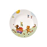Villeroy & Boch – Hungry As A Bear Flacher Kinderteller, 21,5 cm, Spülmaschinenfest, Geschirr für Kinder, Teller aus Premium Porzellan, Weiß/Bunt