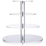 Ulifeme Cupcake Ständer, Tortenständer 4 Etagen Acryl für Hochzeit, Party, Geburtstag, Baby Duschen & Kuchen Dessert, Torten Etagere 4-stöckig mit 4mm Dicke Acryl, 6'' / 8'' / 10'' / 12'' Durchmesser