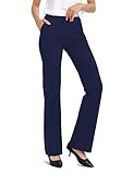 Safort Regular/Tall Bootcut Yoga Hose mit 71cm/76cm/81cm/86cm Schrittlänge, Dressy, Zwei Taschen, Blau, XL