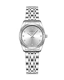 CIVO Armbanduhr Damen Analog Silber: Retro klein Edelstahl Uhr Damen - Rund Wasserdicht mit Diamant Frauen Uhr - Klassiker Geschenke für Frauen
