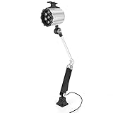 ZDETGU Mehrzweck-LED-Arm-Arbeitsleuchte mit Schraubbefestigung für Drehmaschine, CNC-Fräsmaschine, 7 W, 24 V, LED-Arbeitsleuchte (Silber-Schwarz)