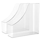 Cabilock 2 Stück Transparente Dokumentenboxen aus Kunststoff Vertikale Aktenorganizer für Schreibtisch und Büro Platzsparende Aufbewahrungsboxen für A4 Dateien