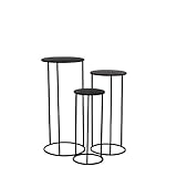Mica Decorations Quinty Beistelltisch - 3er-Set - H70 x Ø32 cm - Metall - Schwarz