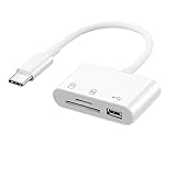 SD Kartenleser USB C, USB C SD Kartenleser SD Adapter, schneller Kartenleser USBC mit USB 3.0 Anschluss, kompatibel mit SDHC SDXC UHS-I Karten, für Laptop, Smartphone und Tablet