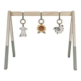 Little Dutch 8810 Holz Baby Gym Spieltrapez mit Stoff Anhängern - Little Farm (70x21,5x40 cm)