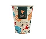 PG EcoAmour Zuckerrohr Pappbecher 240ml 8oz – 50 Stück – Kompostierbare Bio Kaffeebecher To Go – Umweltfreundlich & Biologisch Abbaubar – Einwegbecher aus Pflanzenfasern