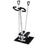 Fitness Stepper, Up-Down-Stepper Mit Lenker Stepper Swing, Übung Stepping Machine Mit Widerstandsbänder Tragfähigkeit 150kg, Stepper Sport Geräte für Zuhause Büro Wohnzimmer Fitnessstudio