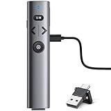 HELLCOOL USB C Presenter, 2.4 GHz Kabellose Presenter mit Laserpointer, Wiederaufladbare Rot Pointer für Präsentationen, Laserpointer Präsentation für Windows/Mac/PowerPoint/Keynote/Google Slides/PDF