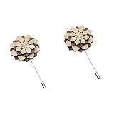 SAFIGLE 2st Holzbrosche Deko Tisch Dekoration Holz Deko Korsage Ansteckblume Für Männer Blumende Eincremehilfe Anstecknadel Für Herrenanzug Anstecknadel Aus Holz Anzug Accessoires Männer