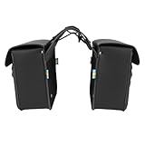 AKLOSIPY Wassersichere Satteltaschen, Große Kapazität PU -Leder -Sattelbeutel mit Seil, Universeller Passform für Roadster, Street 500, Street 750, Inder und Andere, 7,4 L, 26 X 24 X