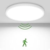 Zemty LED Deckenleuchte Mit Radar Bewegungssensor 15W 5000K, Flache Lampe Innen, 18cm 1500LM Runde IP44 Wandleuchte für Balkon Keller Flur Garage