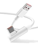 Hemlosk USB Type-C Kabel 1,8 m 120 W 6 A Schnellladung 90 Grad USB C TurboCharge Kabel für Xiaomi 14 13T Pro Redmi Note 13 12 POCO X6 Mi Pad, Schnellladekabel Typ C für intensive Nutzung und Gaming