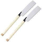 Royal Gardineer Säge: 2er-Set Kataba-Japansägen, 26-cm-Sägeblatt, 65Mn-Carbonstahl (Säge mit Rattangriff, Fuchsschwanz-Säge, Japanische Zugsäge)