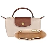 Geldbörsen Organizer für Long champ kleine Tragetasche, mit mehreren Taschen, Handtaschen, Organizer, passend für Mini-Größe (Beige)