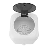 SIXRUN Tragbare Mini-Unterwäschewaschmaschine, Toplader, USB Wiederaufladbar, 5 L, Digitalanzeige für Reisen, Schlafsäle, Hotels (WHITE)