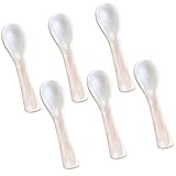 Nogeqi 6 Stück Perlmutt Löffel Klassiker Kaviarlöffel 7cm Mutter von Perlmutter Handarbeit Eierlöffel Perlmutt Klein Kaviar Löffel Caviar Spoons für Kaviar, Ei, Eis, Kaffee